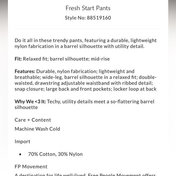 Free People FP Movement Fresh Start Pants in Platinum - Picture 3 of 8